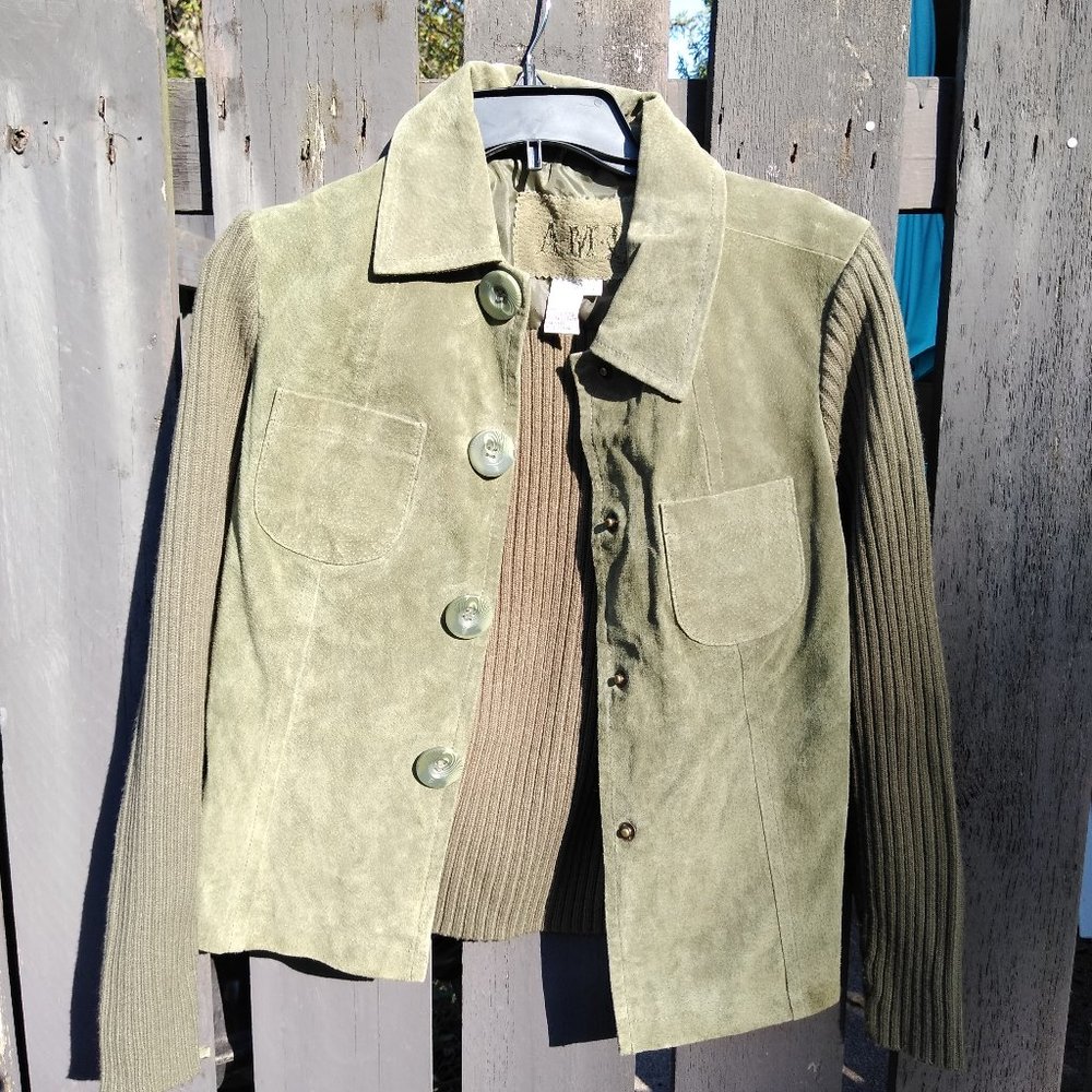 Sweater Jacket Dark Green/Olive Drab size small